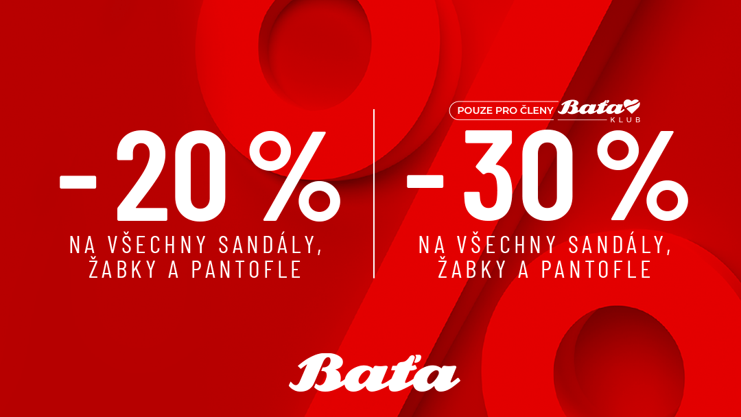 Sleva na sandály v prodejně Baťa v Central Kladno