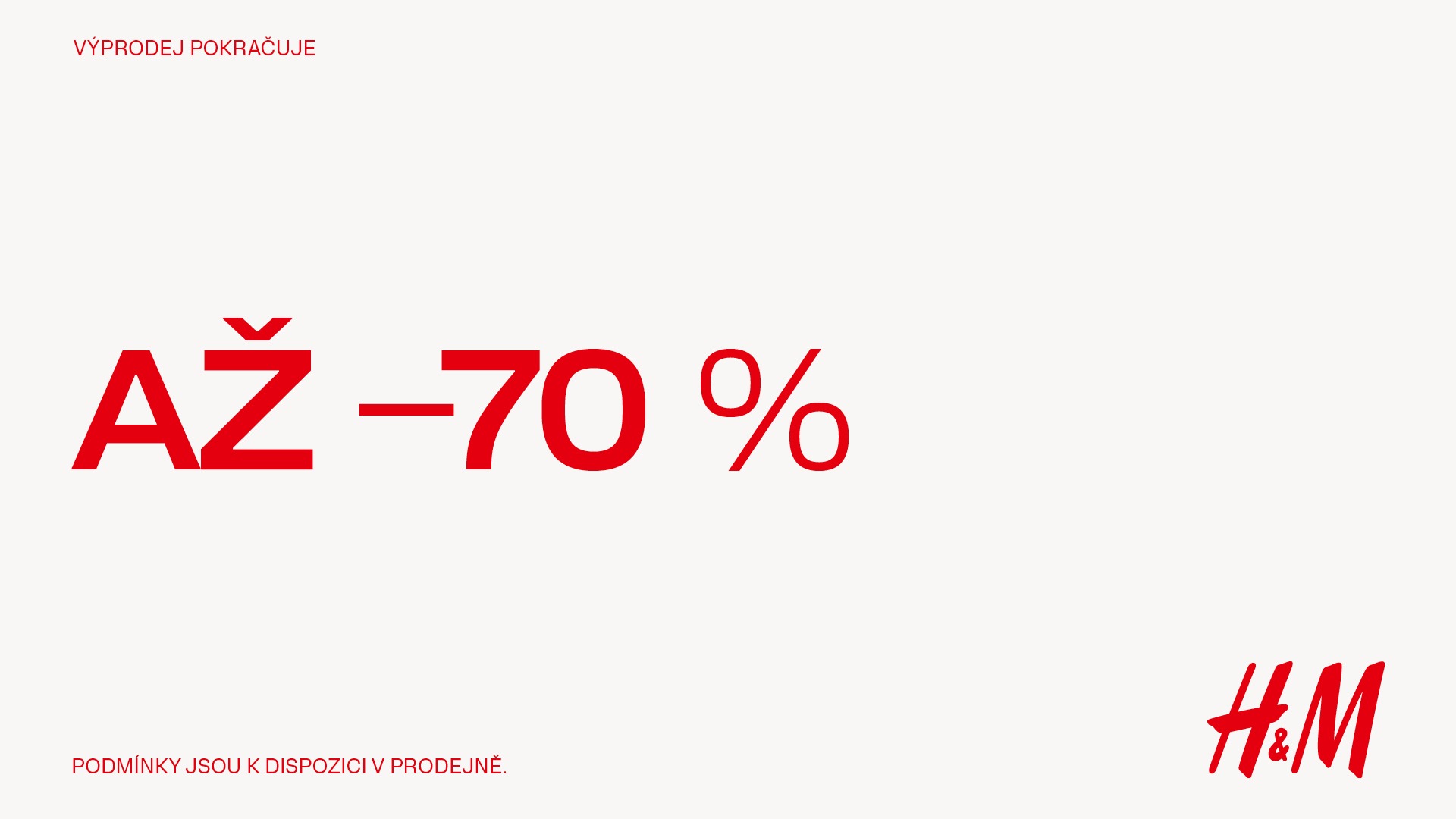 Letní výprodej až -70 % v H&M