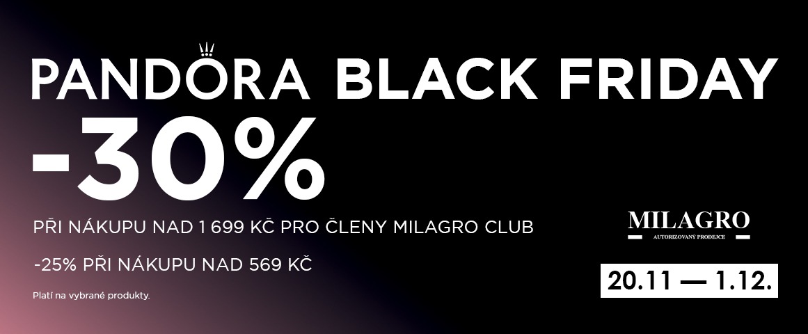 30% sleva pro registrované členy Pandora