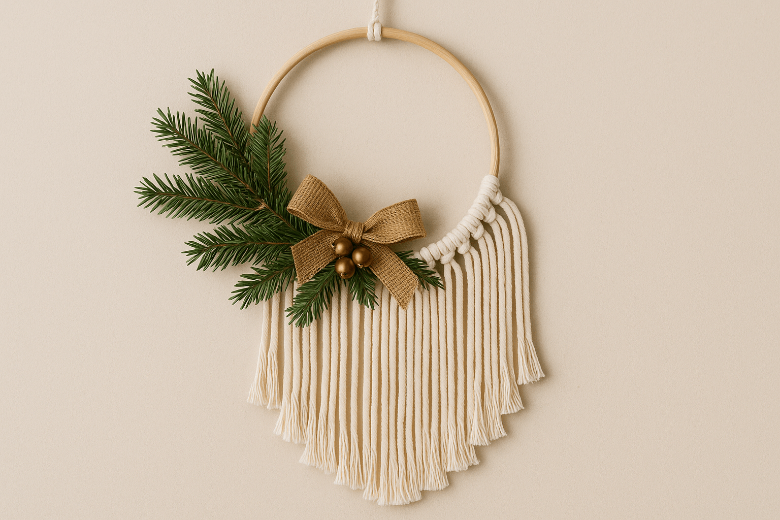 Makramé vánoční věnec