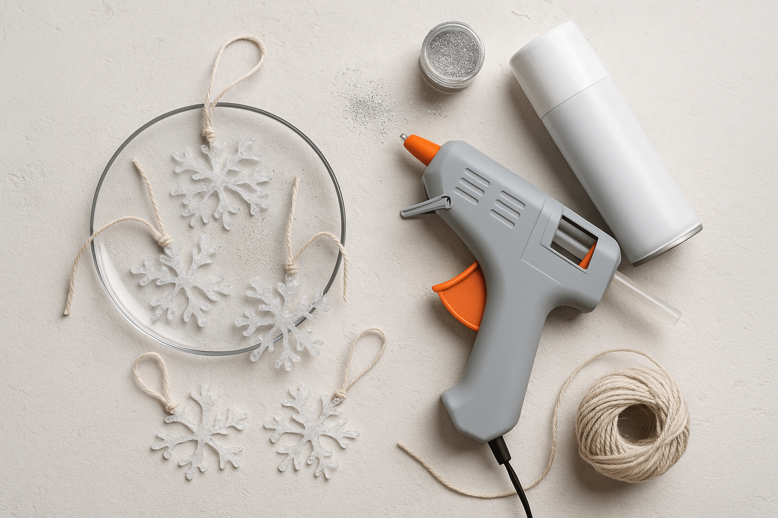 Sněhové vločky z tavné pistole