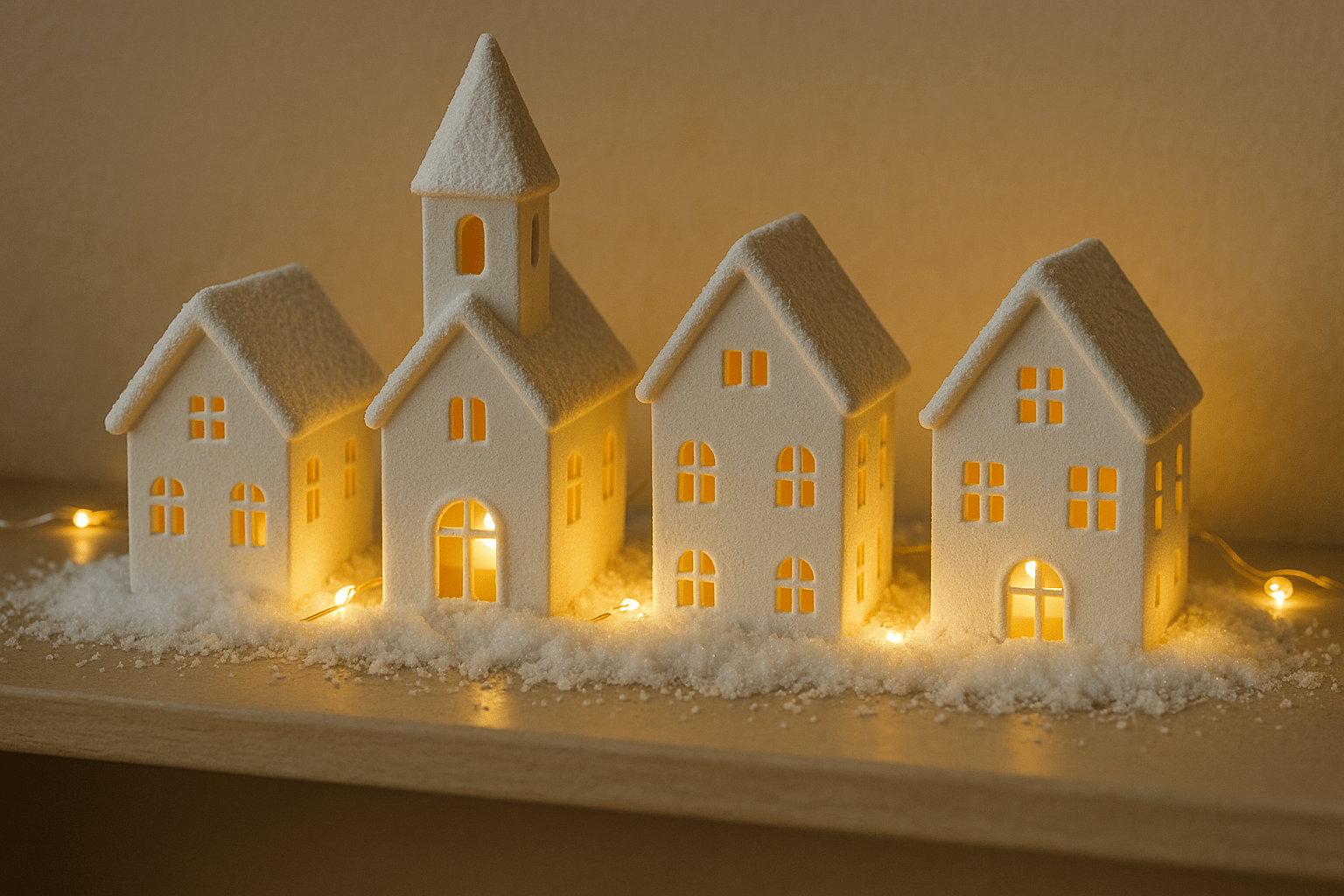 Světelná vánoční vesnička